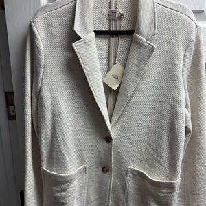 Faherty Women's Textured Cream Blazer